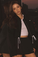 Alo Yoga Cropped Fan Favorite Full Zip Jacket - Black
