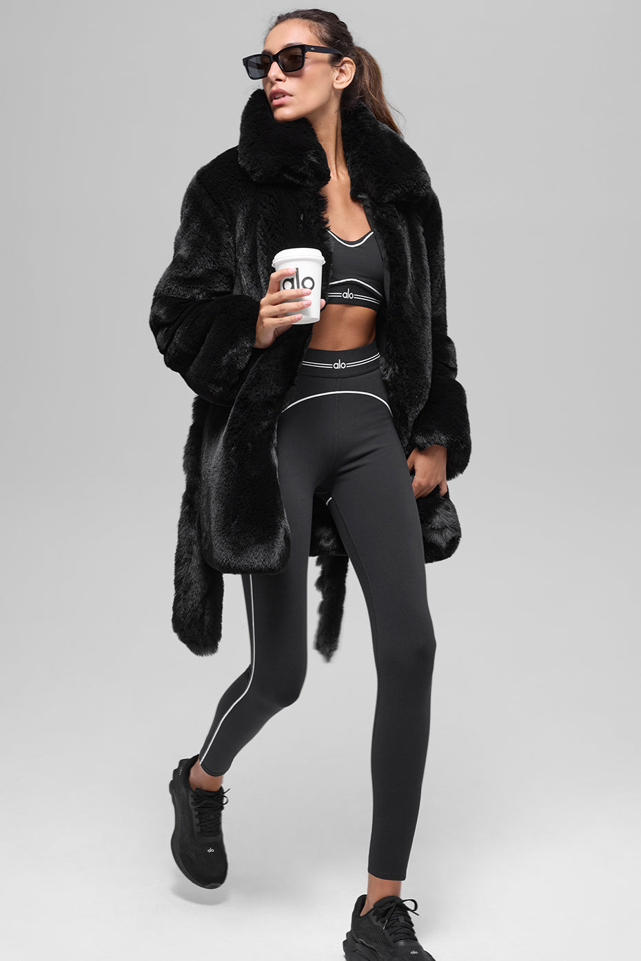 Alo Yoga Faux Fur Starstruck Coat - Black