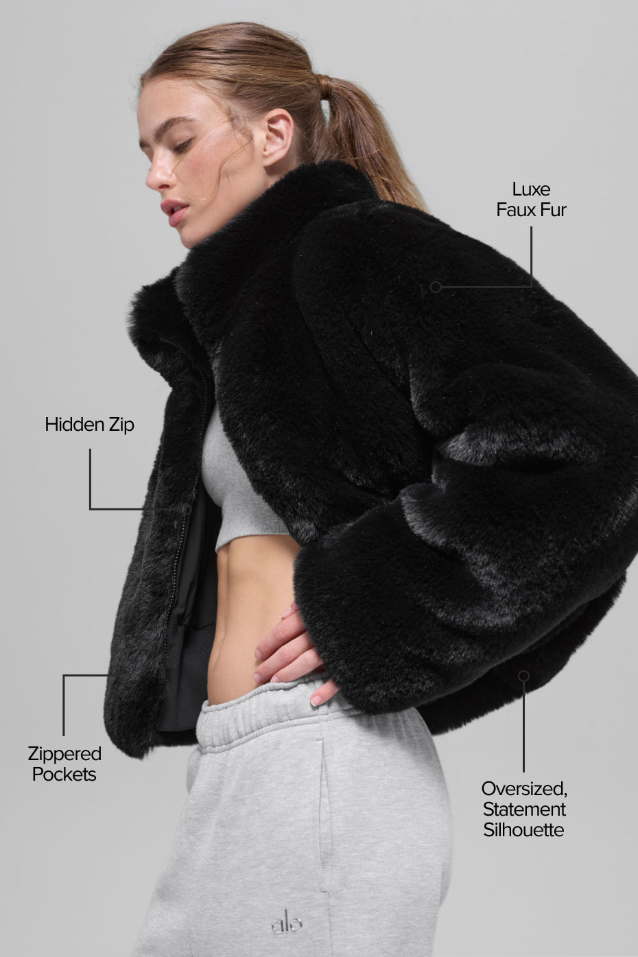 Alo Yoga Faux Fur Allure Jacket - Black