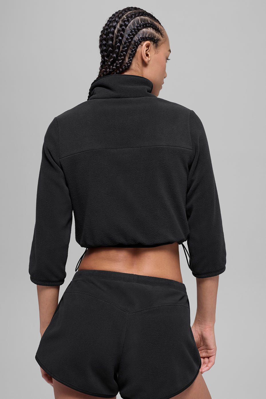 Alo Yoga Polar Fleece Retreat Cropped Jacket - Black