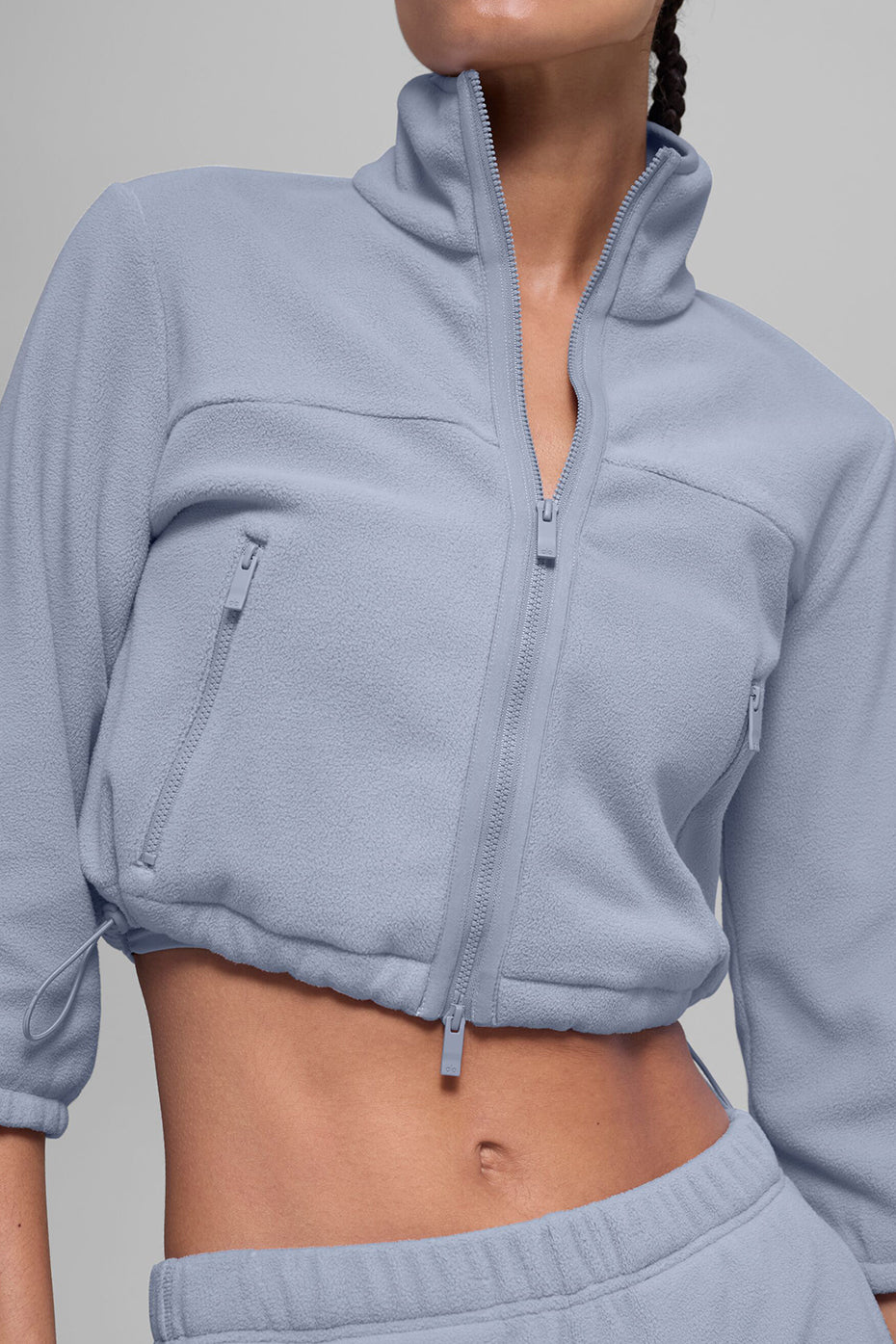 Alo Yoga Polar Fleece Retreat Cropped Jacket - Winter Frost