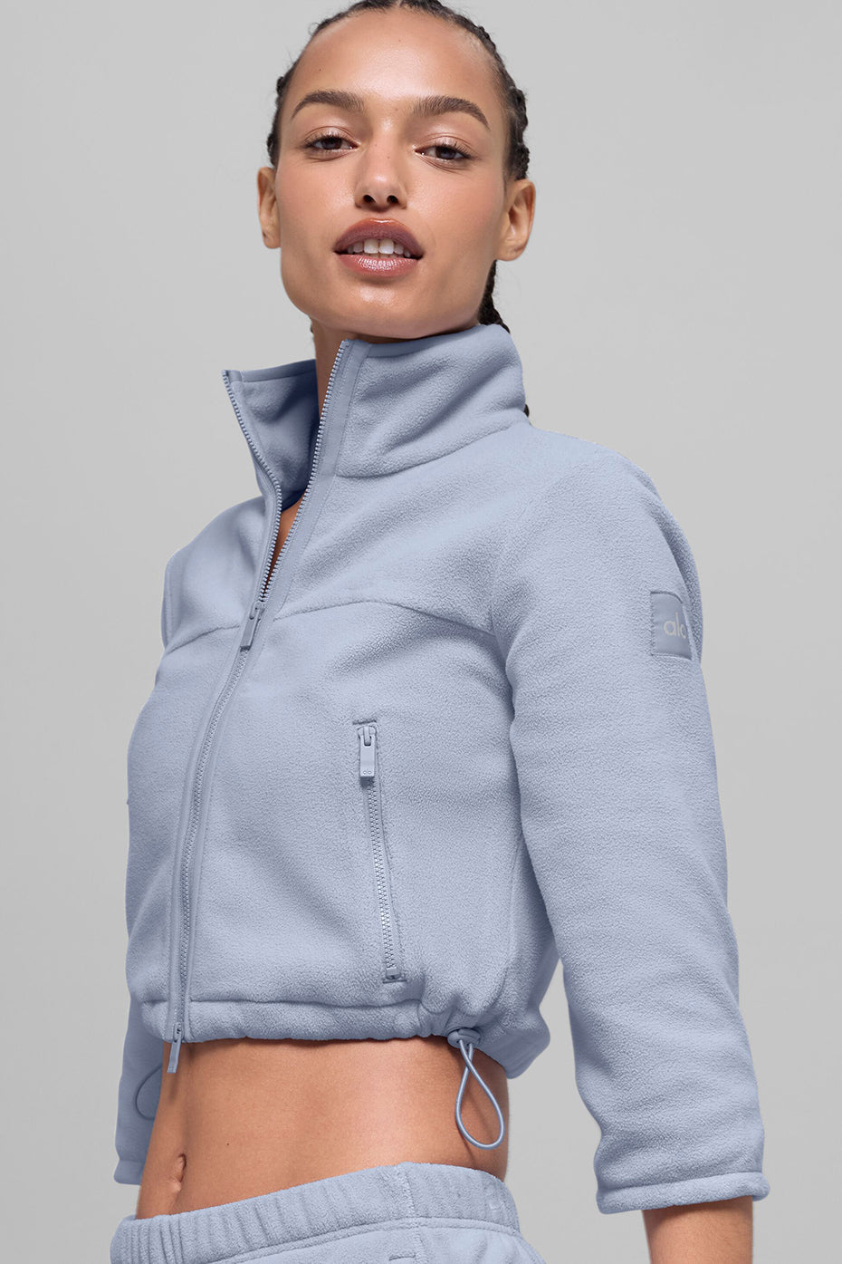 Alo Yoga Polar Fleece Retreat Cropped Jacket - Winter Frost