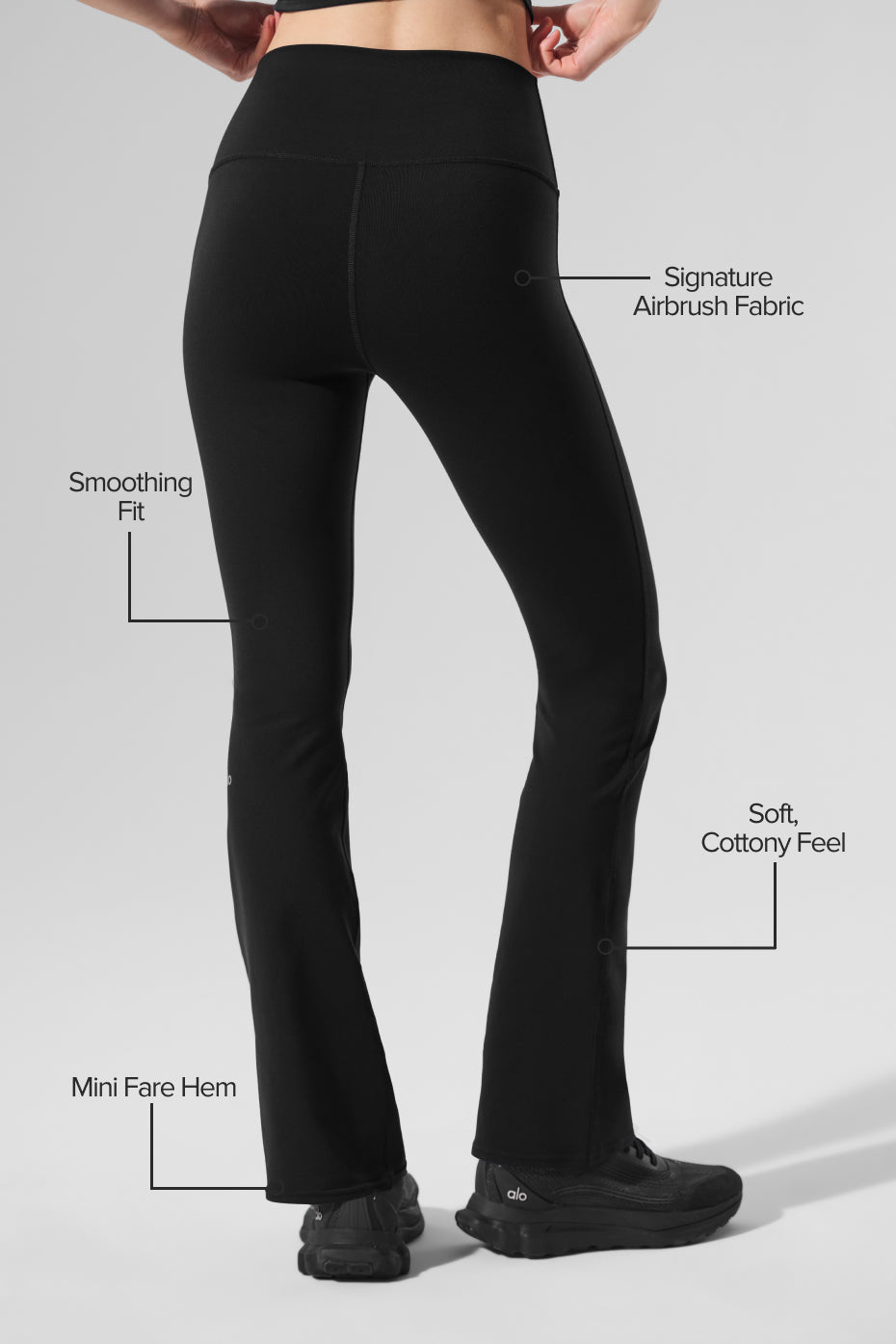 Alo Yoga Airbrush High-Waist Bootcut Legging (Short) - Black