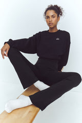 Alo Yoga Airbrush High-Waist Bootcut Legging (Short) - Black