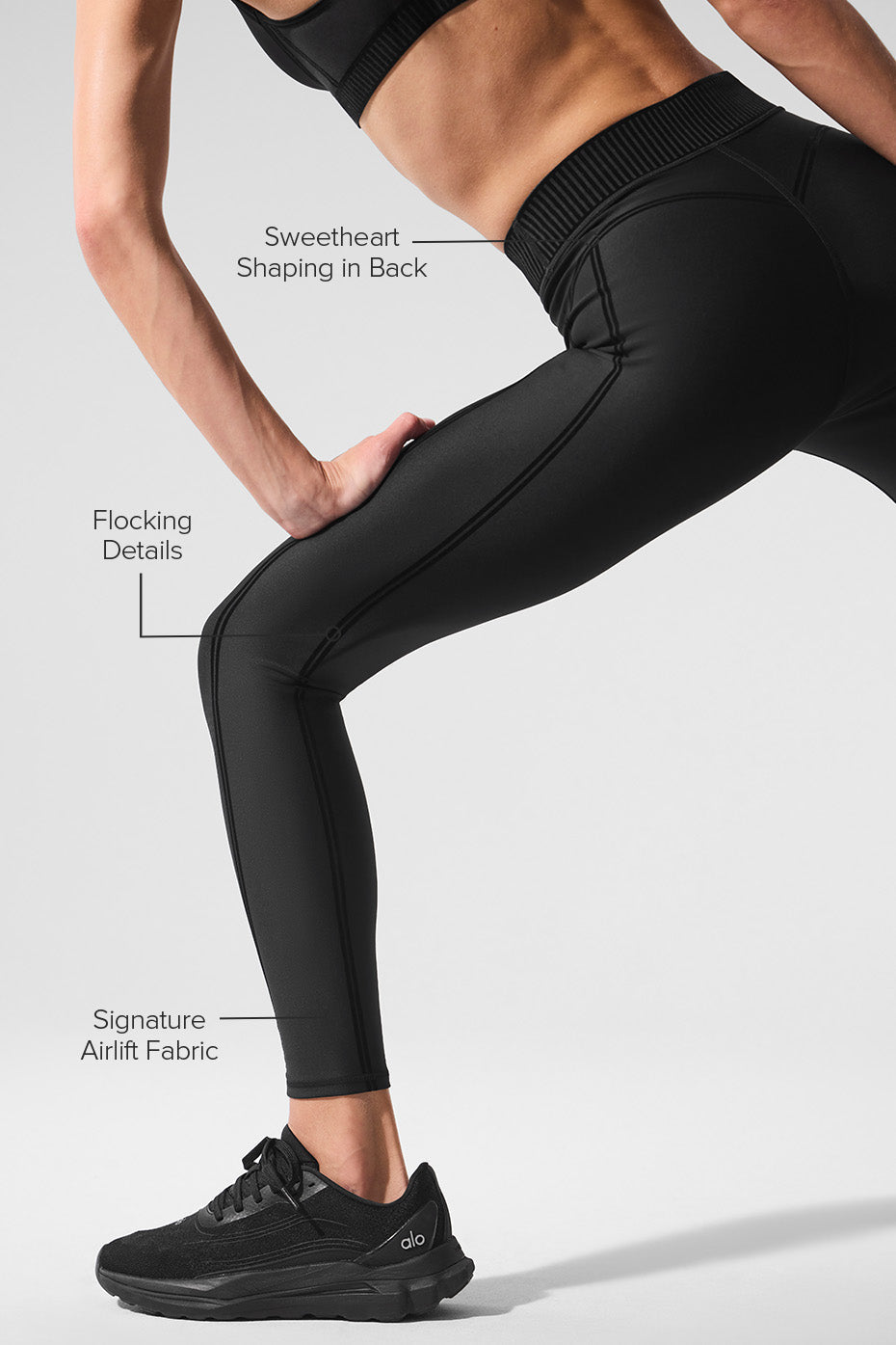 Alo Yoga Airlift High-Waist 7/8 Line Up Legging - Black