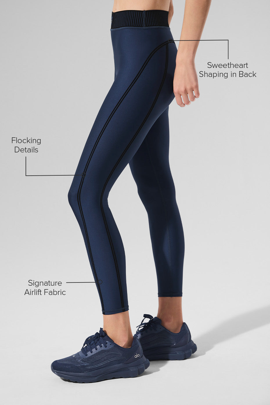 Alo Yoga Airlift High-Waist 7/8 Line Up Legging - Navy