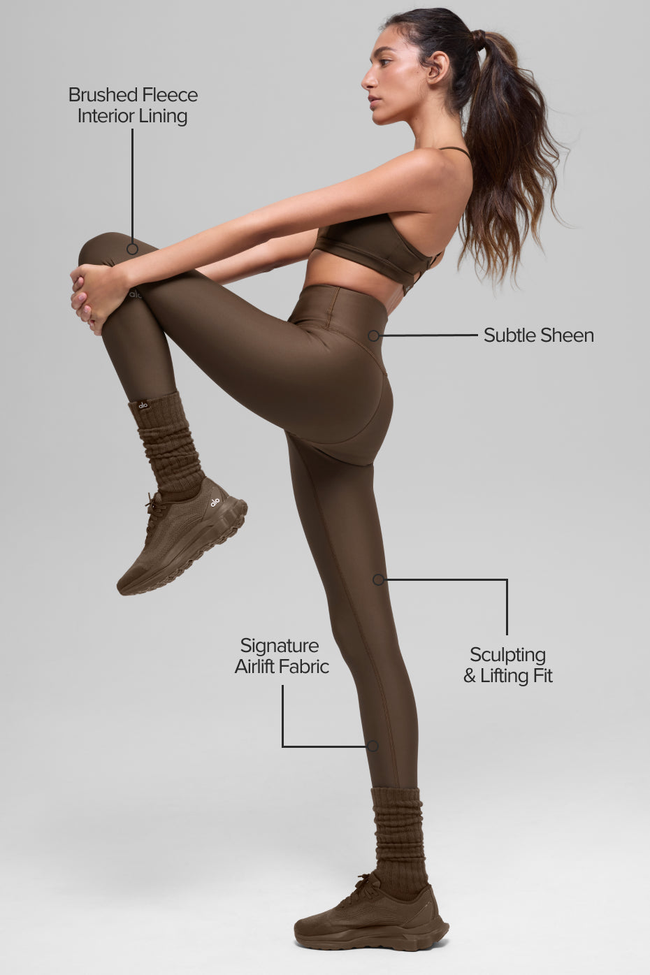 Alo Yoga Airlift Winter Warm High-Waist Legging - Espresso