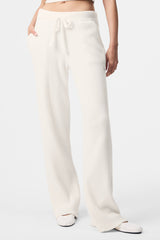 Alo Yoga Snuggle Up Sweater High-Waist Wide Leg Pant - Ivory