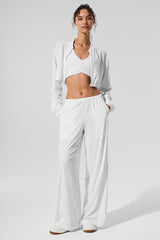 Alo Yoga Breezy Wide Leg Pant (Long) - White