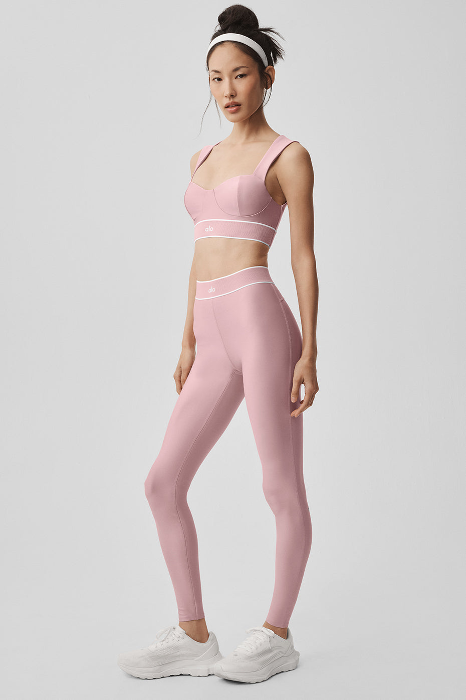 Alo Yoga Airlift High-Waist Alignment Legging - Vintage Pink/White