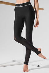 Alo Yoga Airlift Mesh High-Waist Darling Stirrup Legging - Black