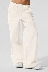 Alo Yoga High-Waist Origin Wide Leg Track Pant - Ivory