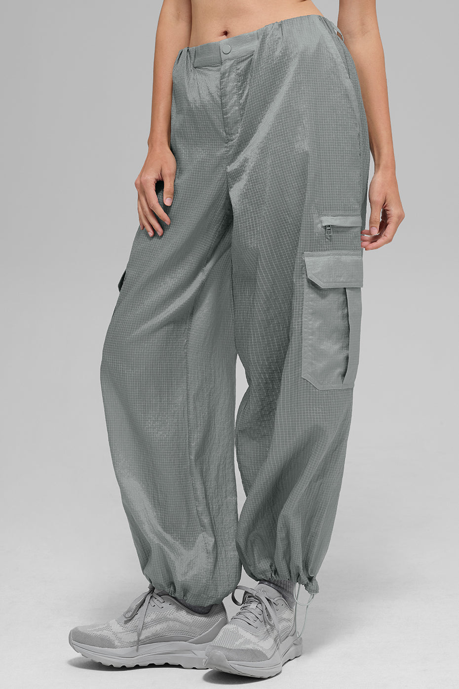 Alo Yoga Sheer Game Time Wide Leg Jogger - Lunar Grey