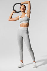 Alo Yoga Alosoft High-Waist 7/8 Better Together Legging - Athletic Heather Grey/White