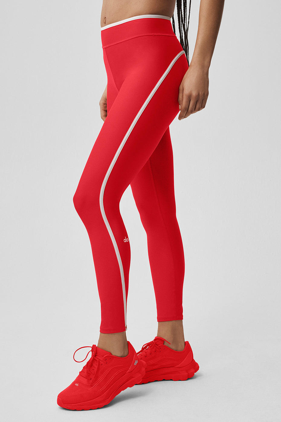 Alo Yoga Airlift High Waist Charger 7/8 Legging - Bright Red/White