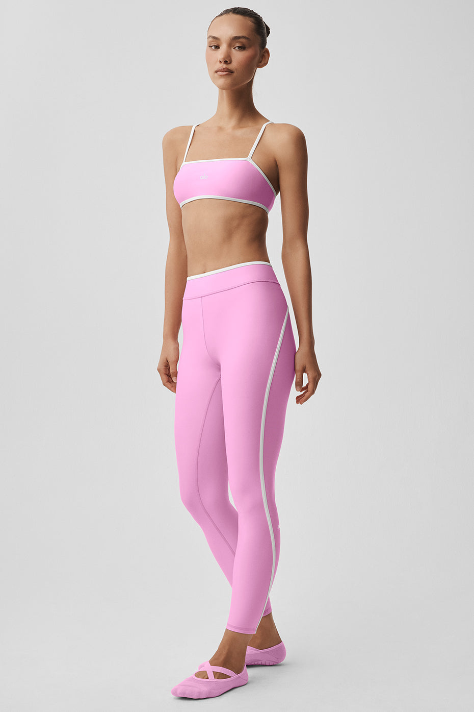 Alo Yoga Airlift High Waist Charger 7/8 Legging - Candy Heart Pink/White