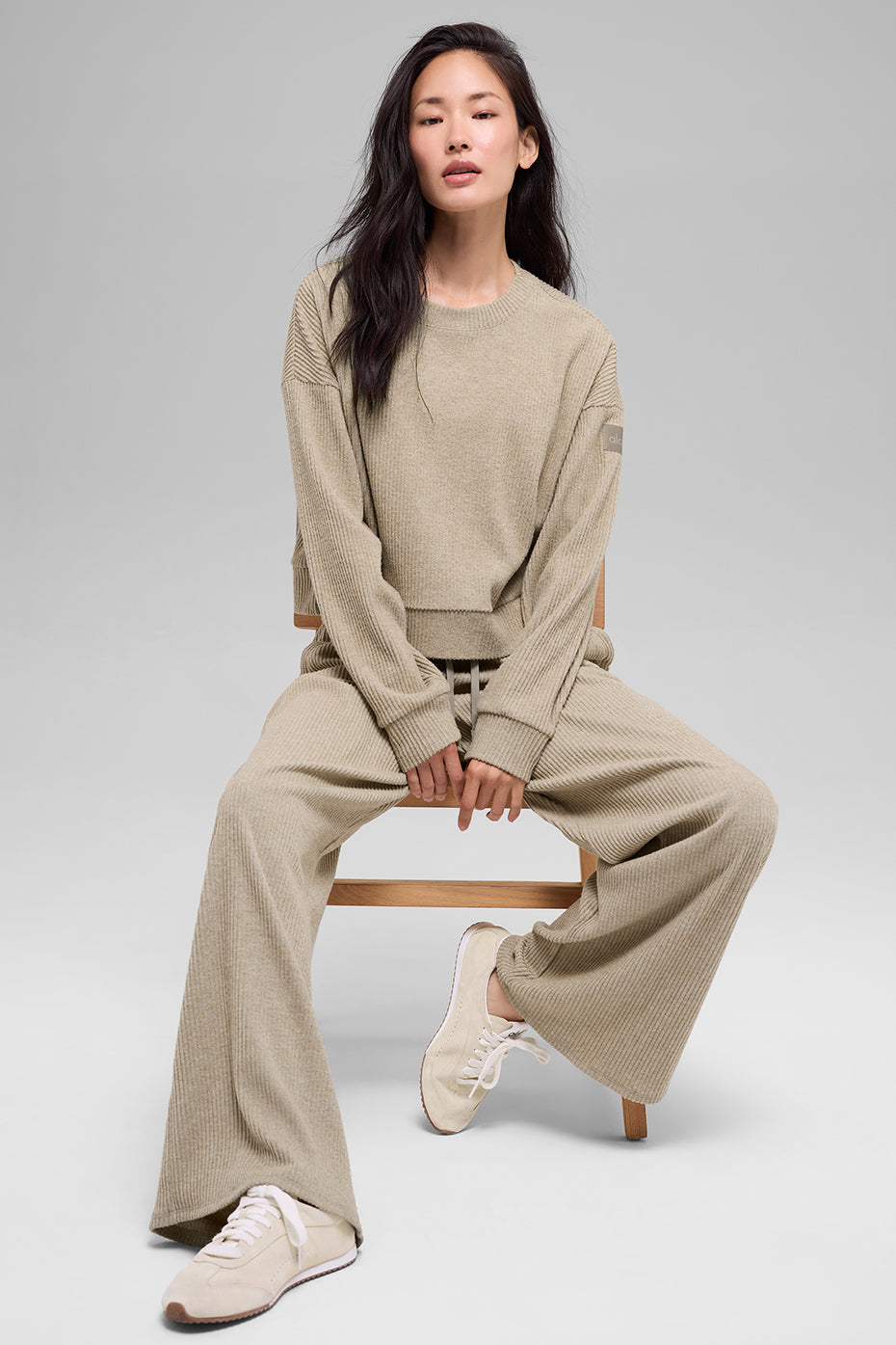 Alo Yoga Muse Wide Leg Pant - Gravel Heather