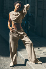 Alo Yoga Muse Wide Leg Pant - Gravel Heather
