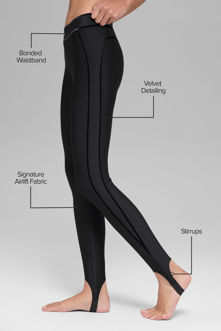 Alo Yoga Airlift High-Waist Love Language Stirrup Legging - Black