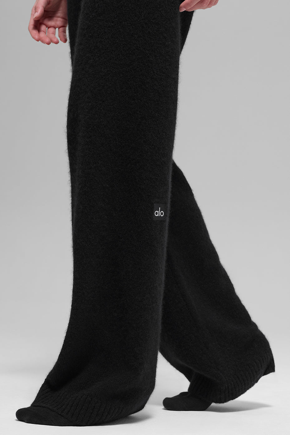 Alo Yoga Wool Cashmere High-Waist New Class Wide Leg Pant - Black