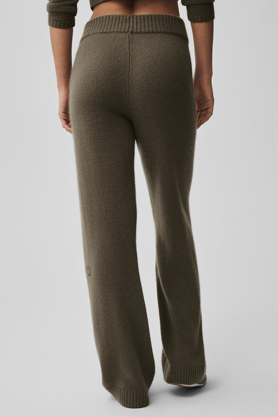 Alo Yoga Wool Cashmere High-Waist New Class Wide Leg Pant - Olive Tree