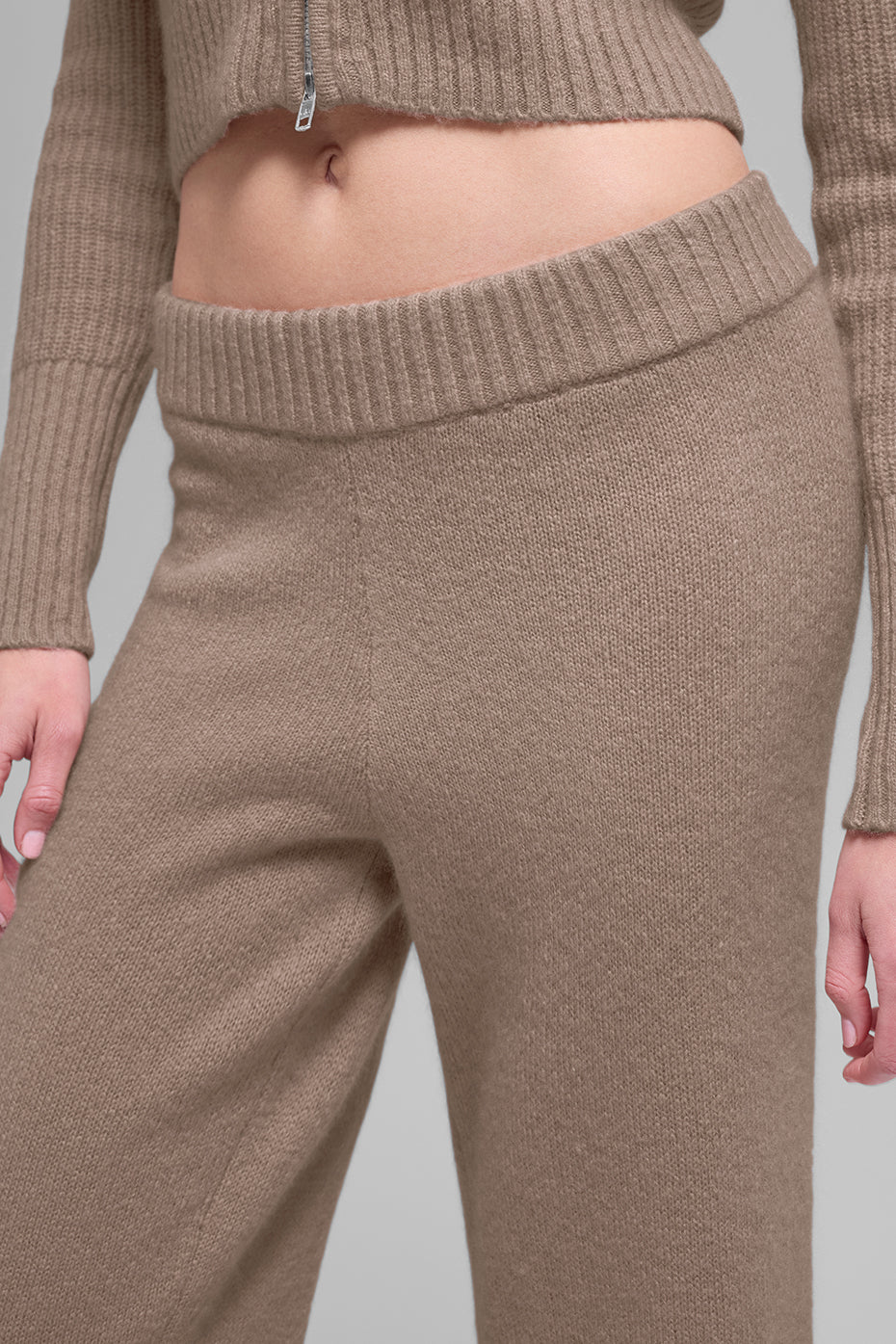 Alo Yoga Wool Cashmere High-Waist New Class Wide Leg Pant - Chai Latte