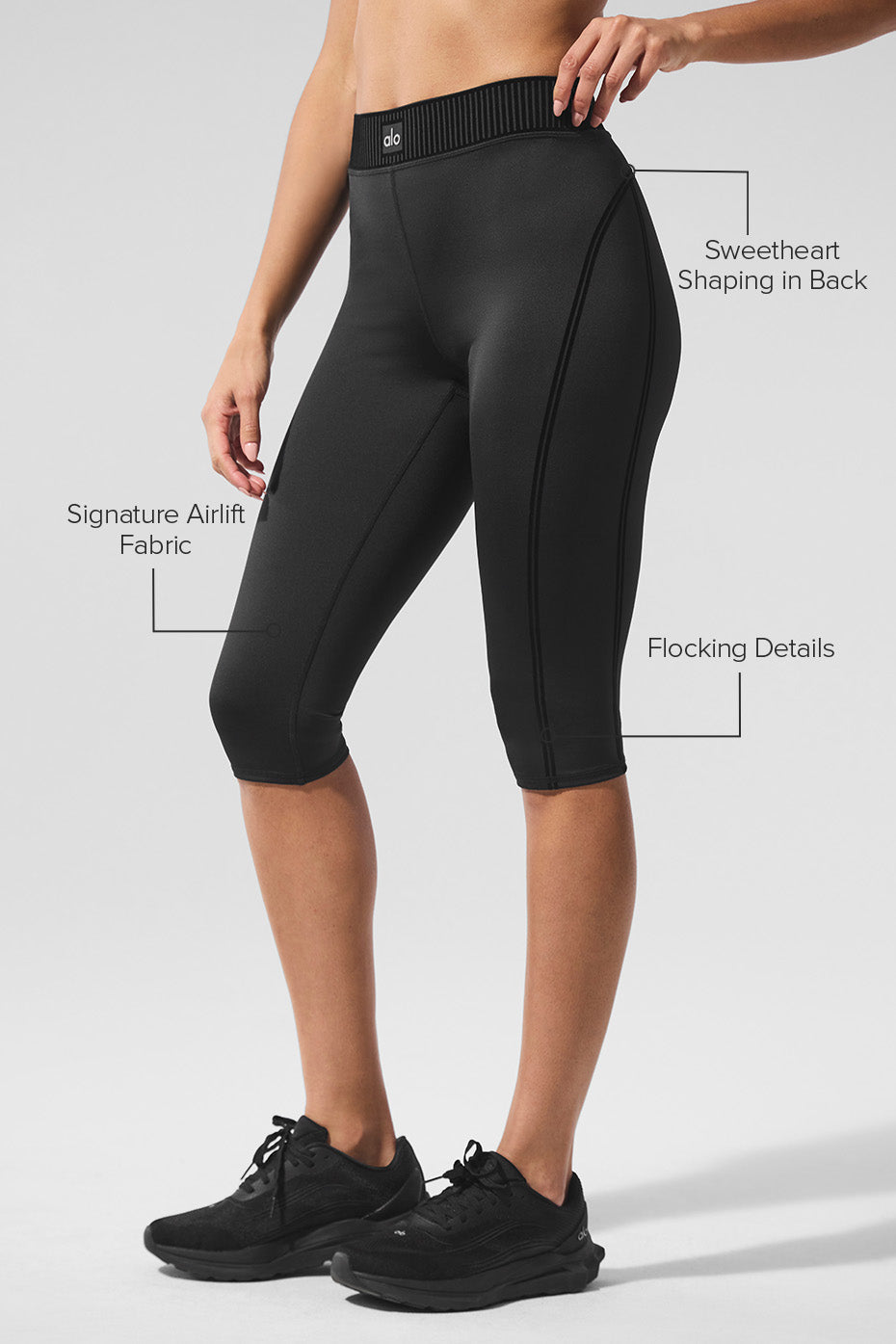 Alo Yoga Airlift High-Waist Line Up Capri - Black