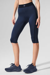 Alo Yoga Airlift High-Waist Line Up Capri - Navy