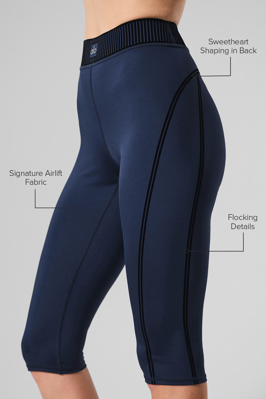 Alo Yoga Airlift High-Waist Line Up Capri - Navy