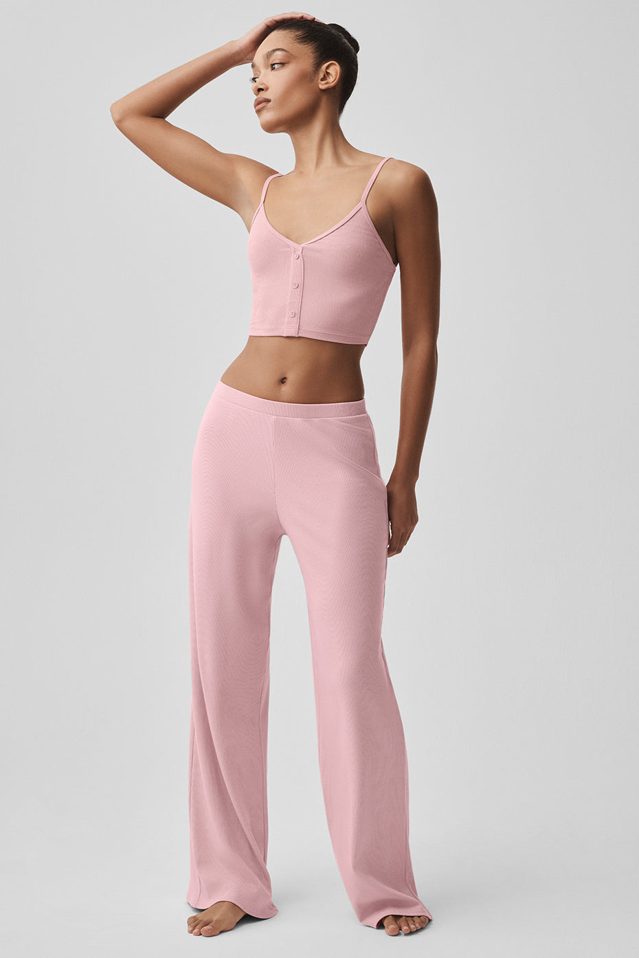 Alo Yoga Mid-Rise Dreamlight Straight Pant - Vintage Pink