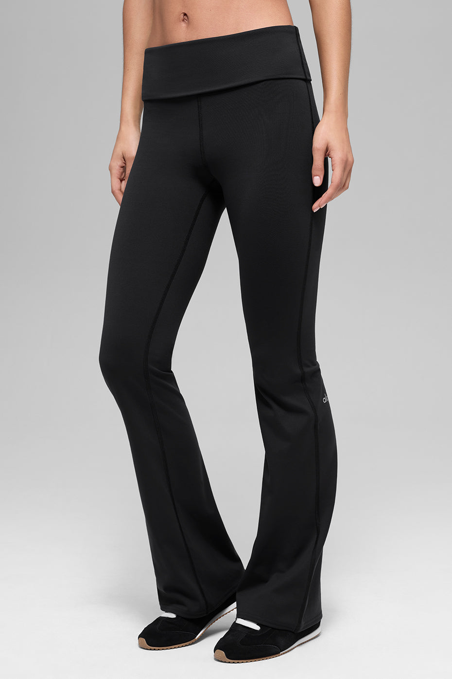 Alo Yoga ALO Softsculpt Foldover Flare Legging (Regular) - Black