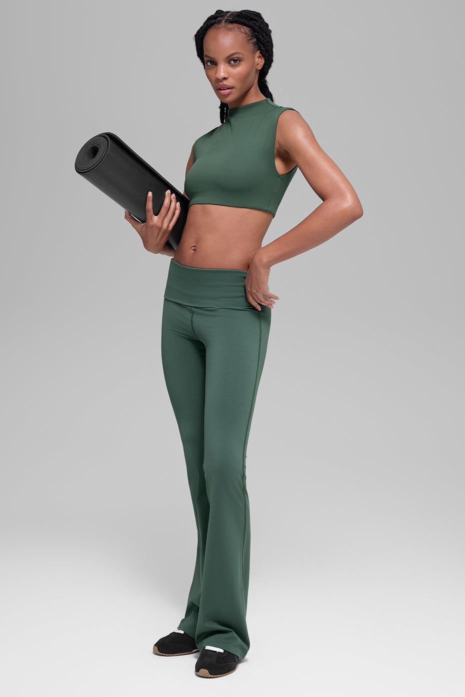 Alo Yoga ALO Softsculpt Foldover Flare Legging (Regular) - Clover Green