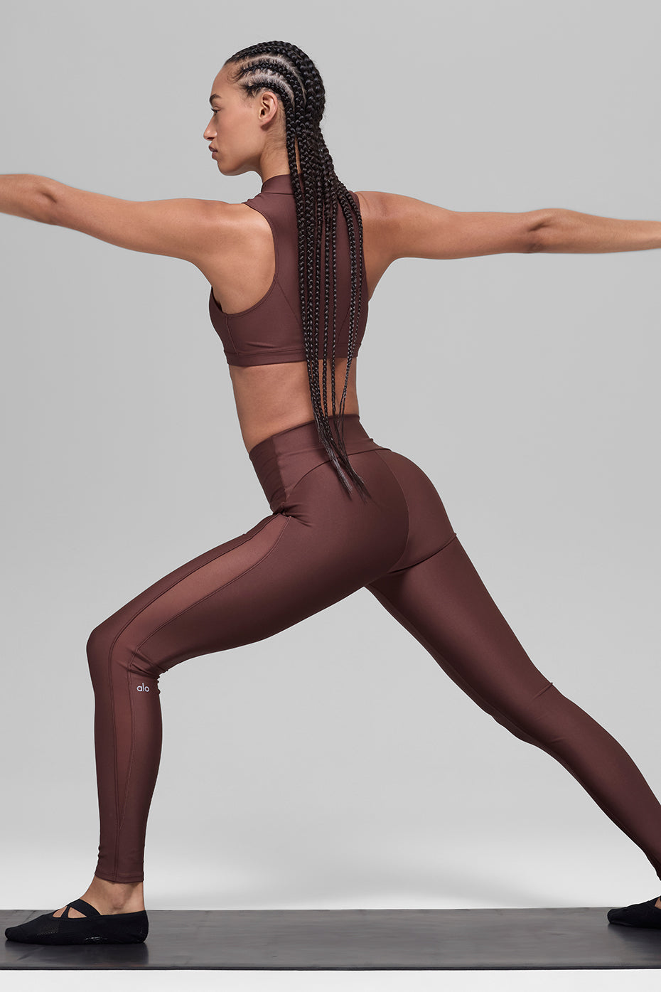 Alo Yoga Airlift High-Waist Mesh Infatuation Legging - Brownstone