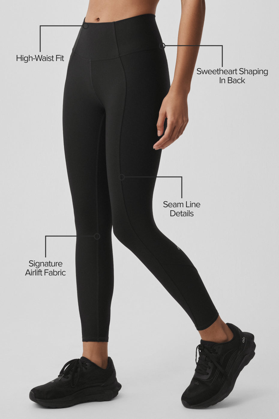 Alo Yoga Airlift High-Waist 7/8 Fine Line Legging - Black