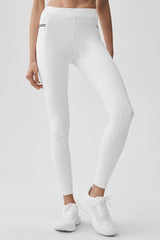 Alo Yoga Airbrush High-Waist Fast Track Legging - White/Black