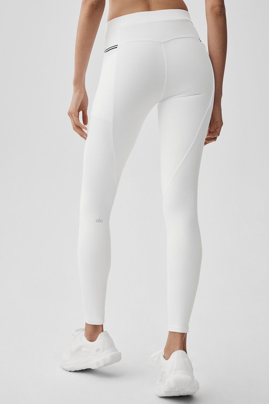 Alo Yoga Airbrush High-Waist Fast Track Legging - White/Black