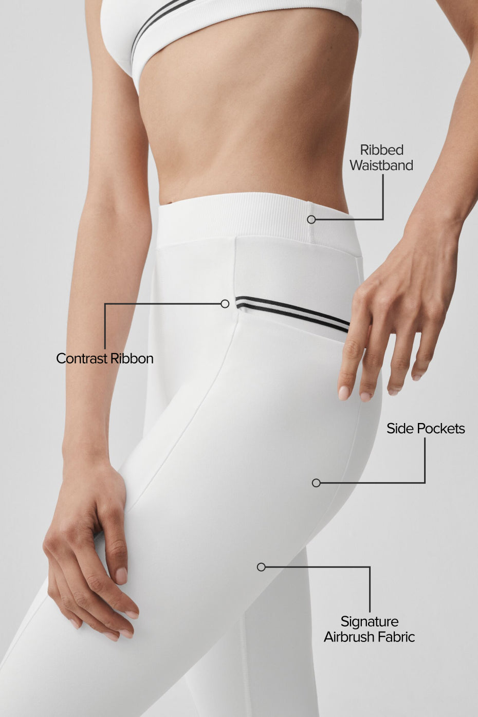 Alo Yoga Airbrush High-Waist Fast Track Legging - White/Black