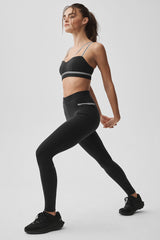 Alo Yoga Airbrush High-Waist Fast Track Legging - Black/White