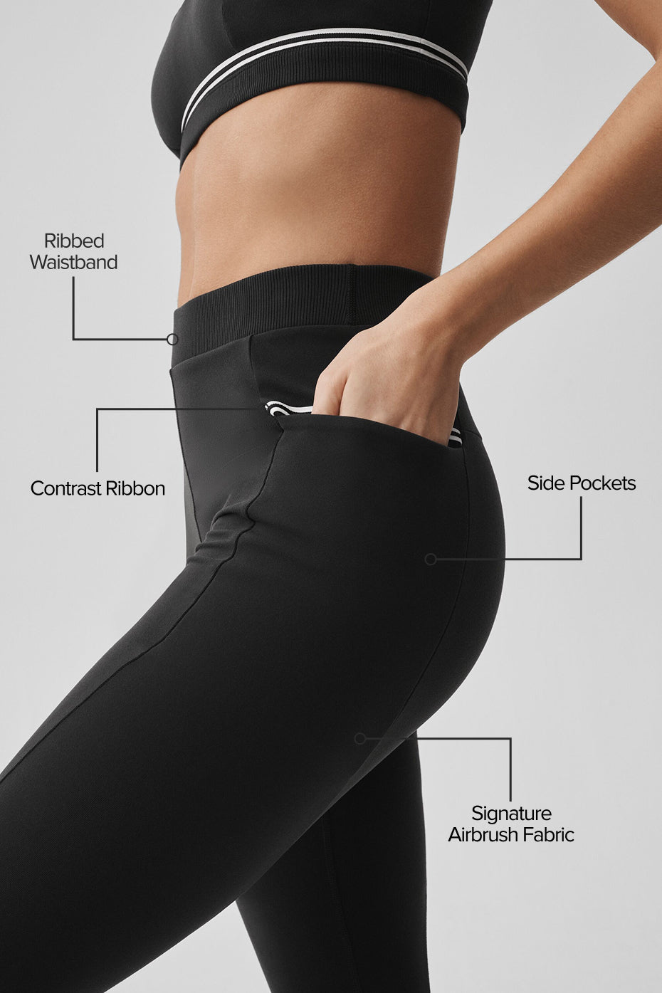Alo Yoga Airbrush High-Waist Fast Track Legging - Black/White