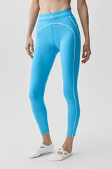Alo Yoga Airbrush High-Waist 7/8 Heart Throb Legging - Azure Blue/White