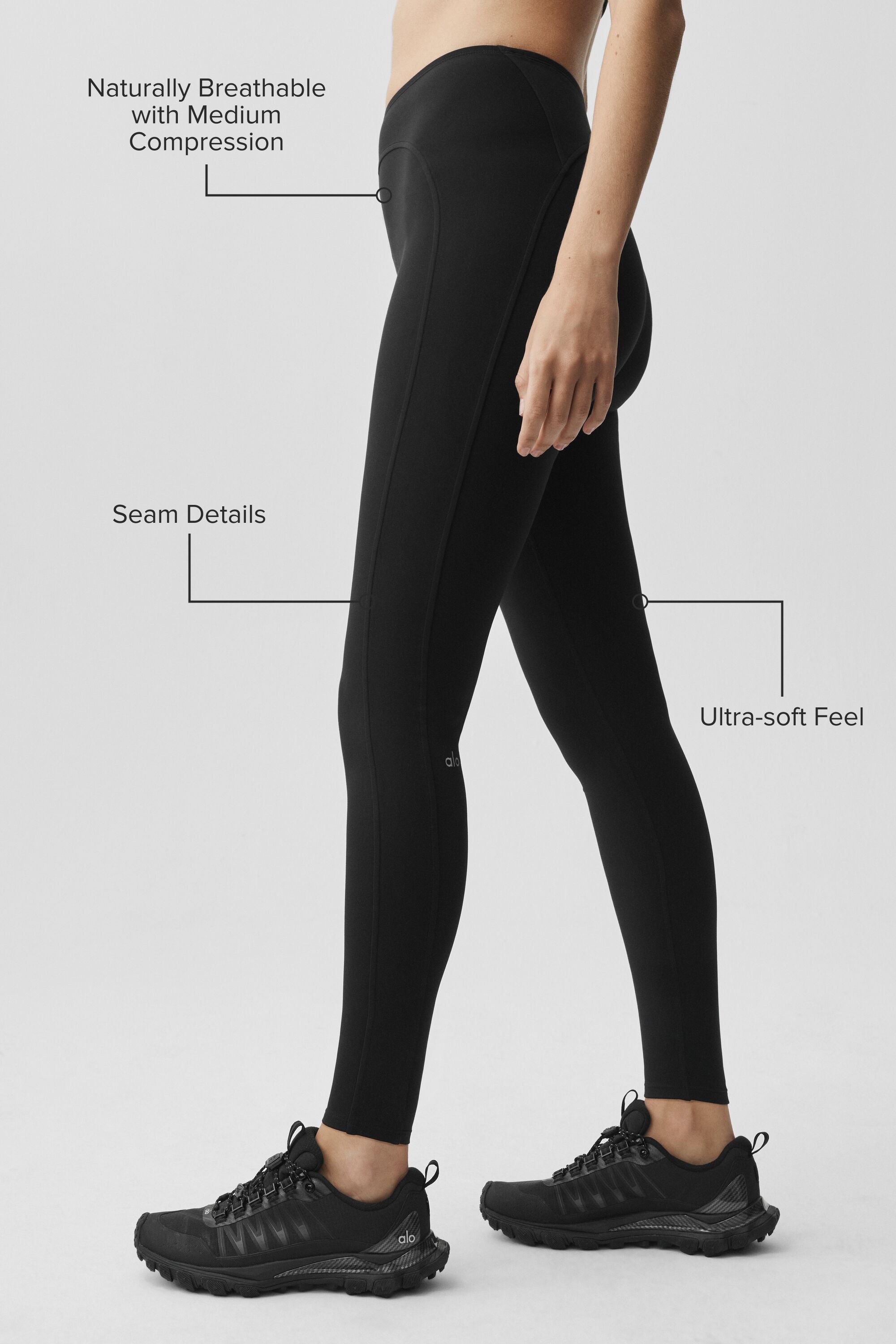 Alo Yoga ALO Softsculpt High-Waist 7/8 Superset Legging - Black
