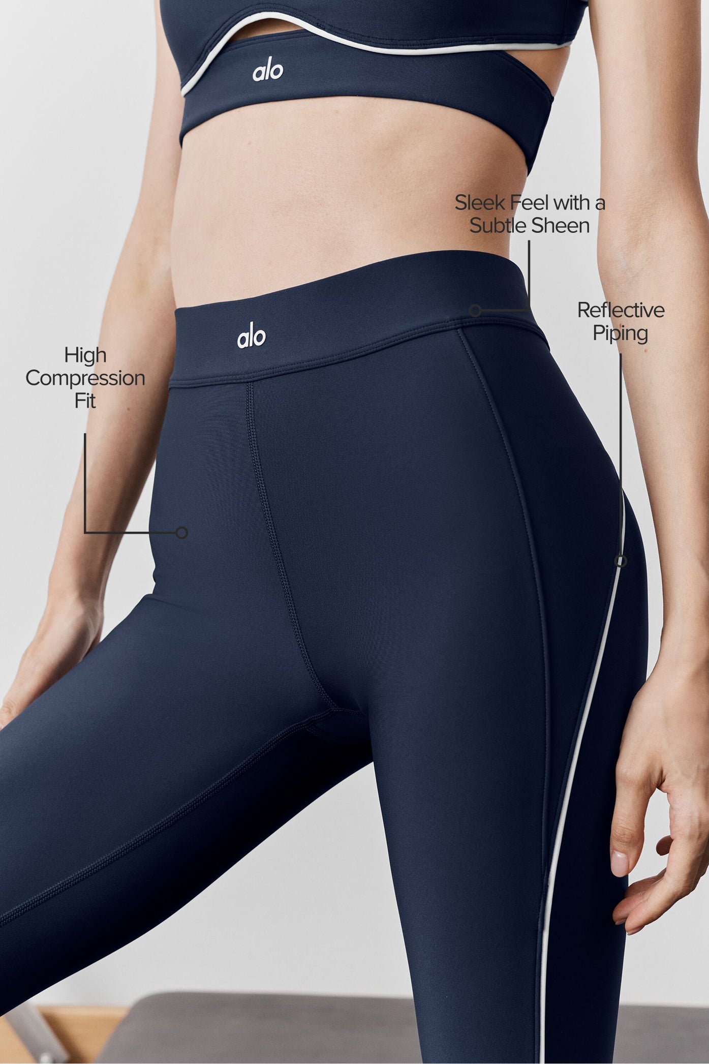 Alo Yoga Airlift High-Waist 7/8 Speedwork Legging - Navy