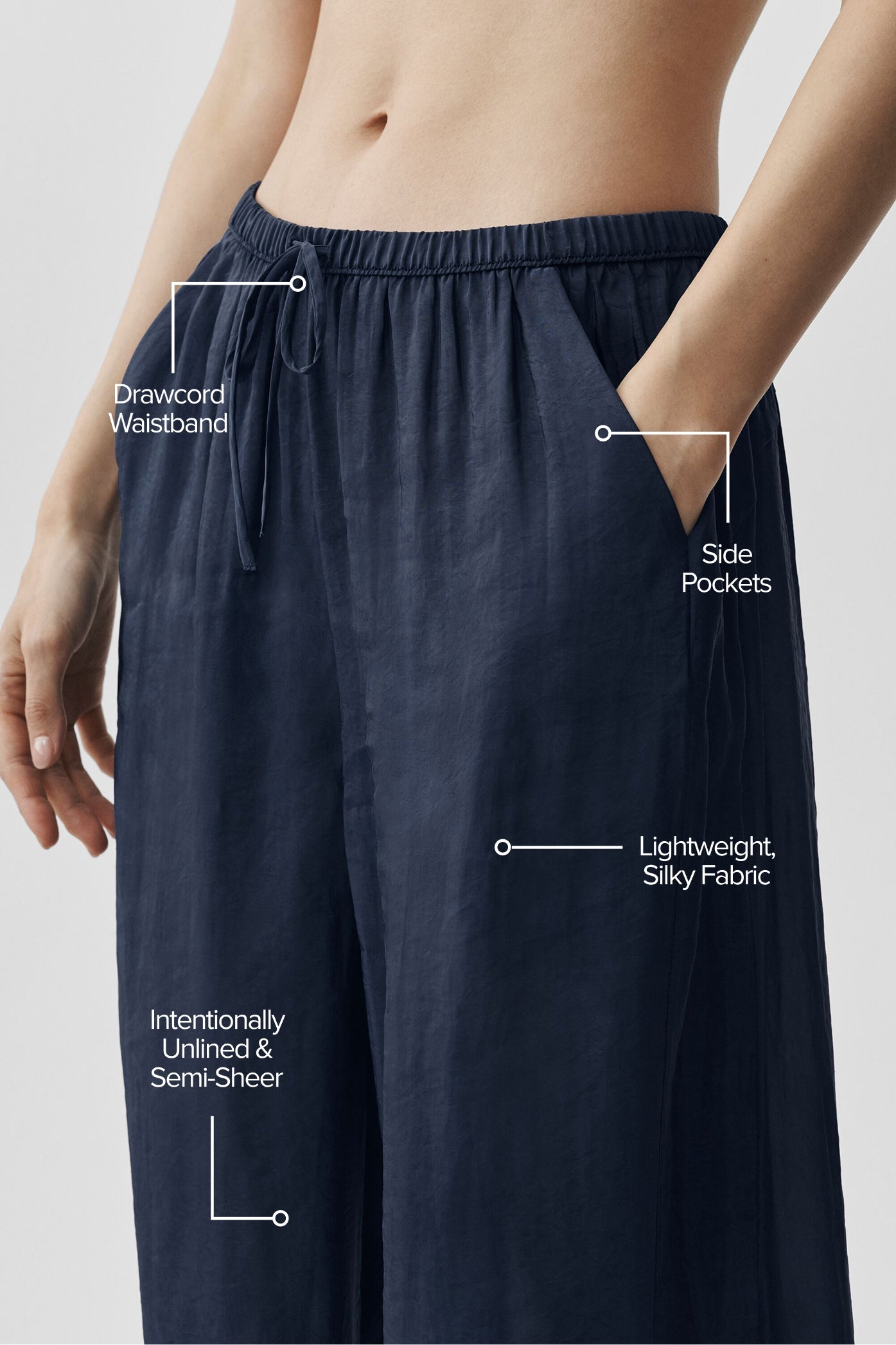 Alo Yoga Semi-Sheer Golden Hour High-Waist Straight Leg Pant - Navy