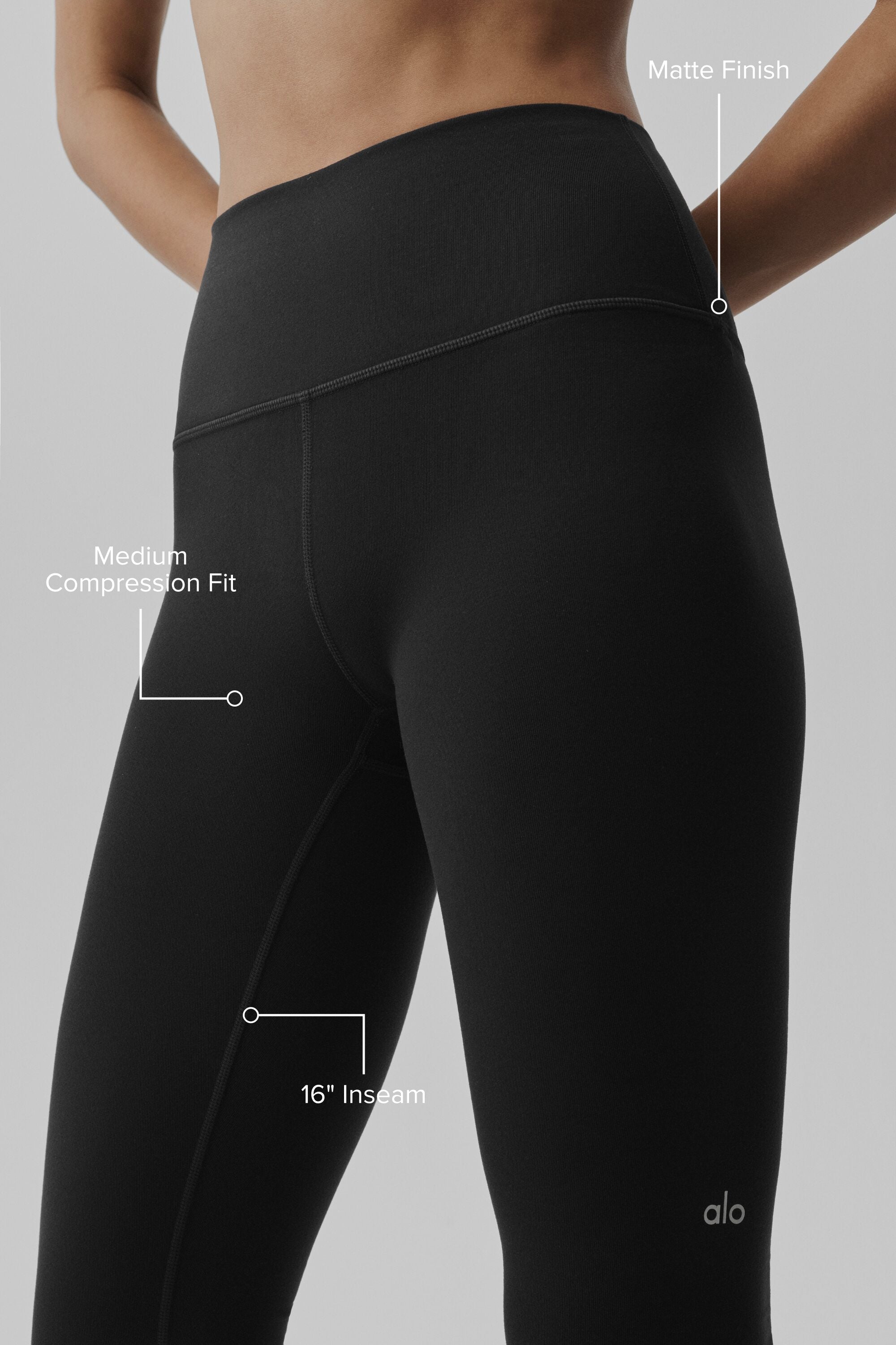 Alo Yoga 16" High-Waist Airbrush Capri - Black