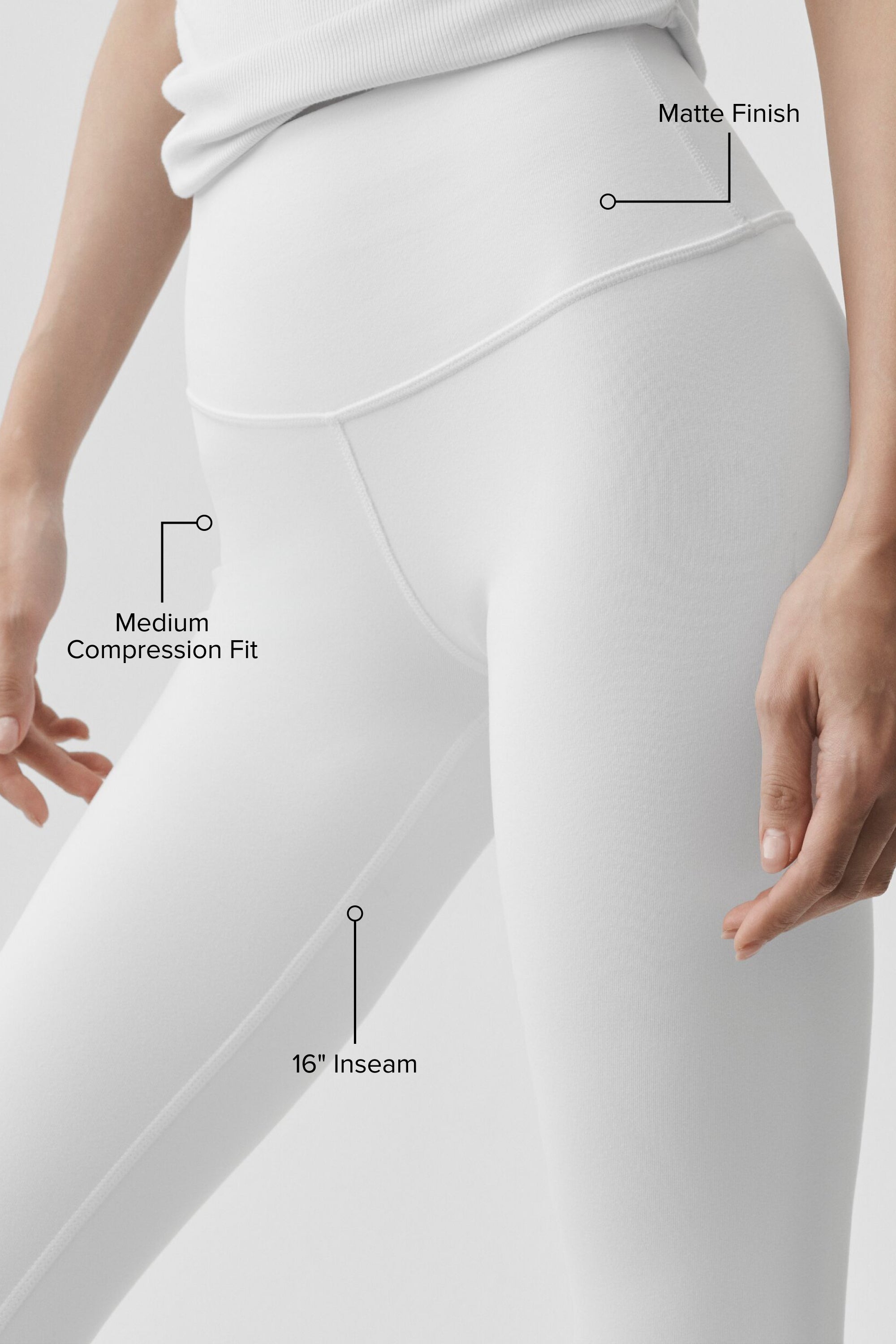 Alo Yoga 16" High-Waist Airbrush Capri - White