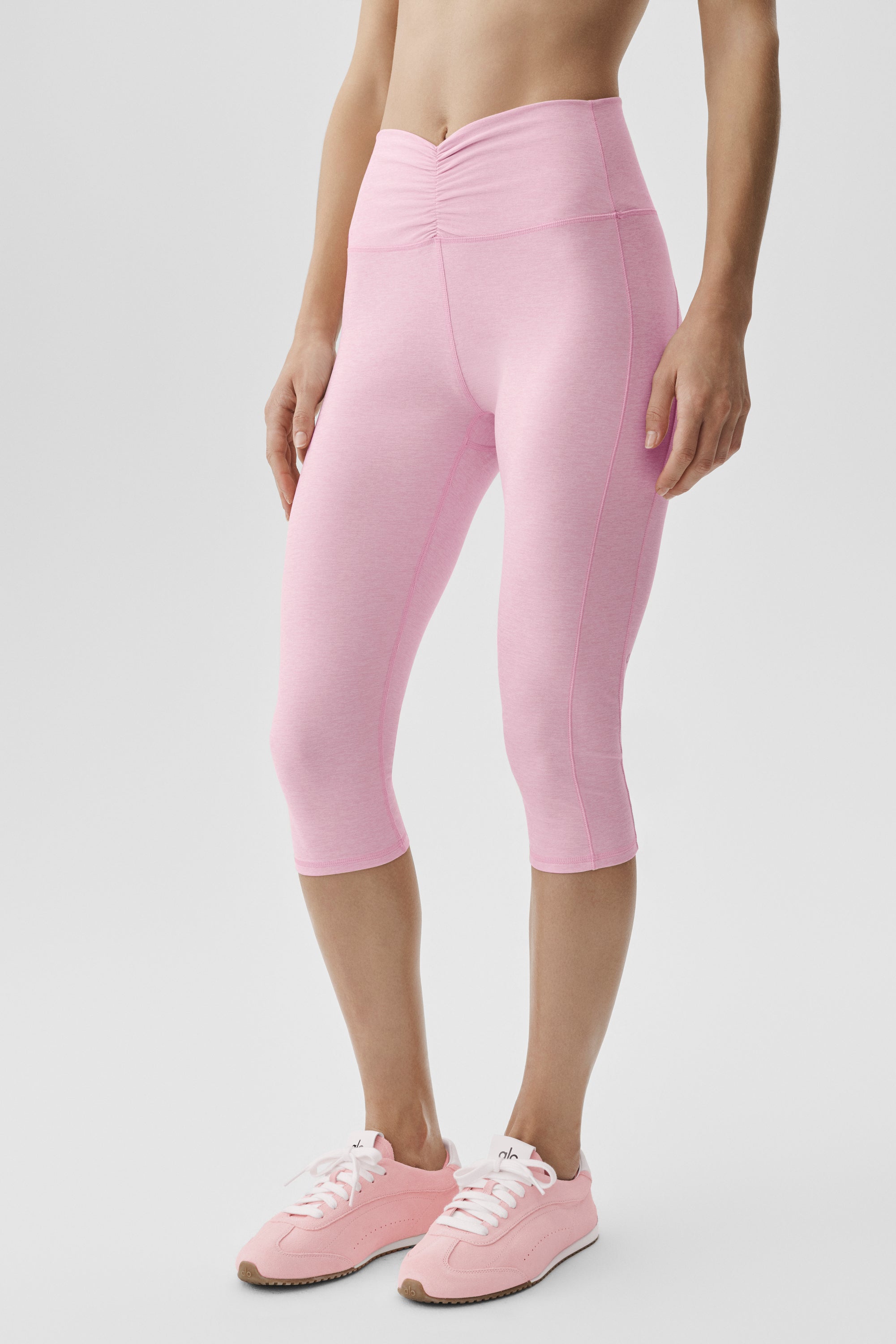 Alo Yoga Alosoft High-Waist Intuition Capri - Pink Marshmallow Heather