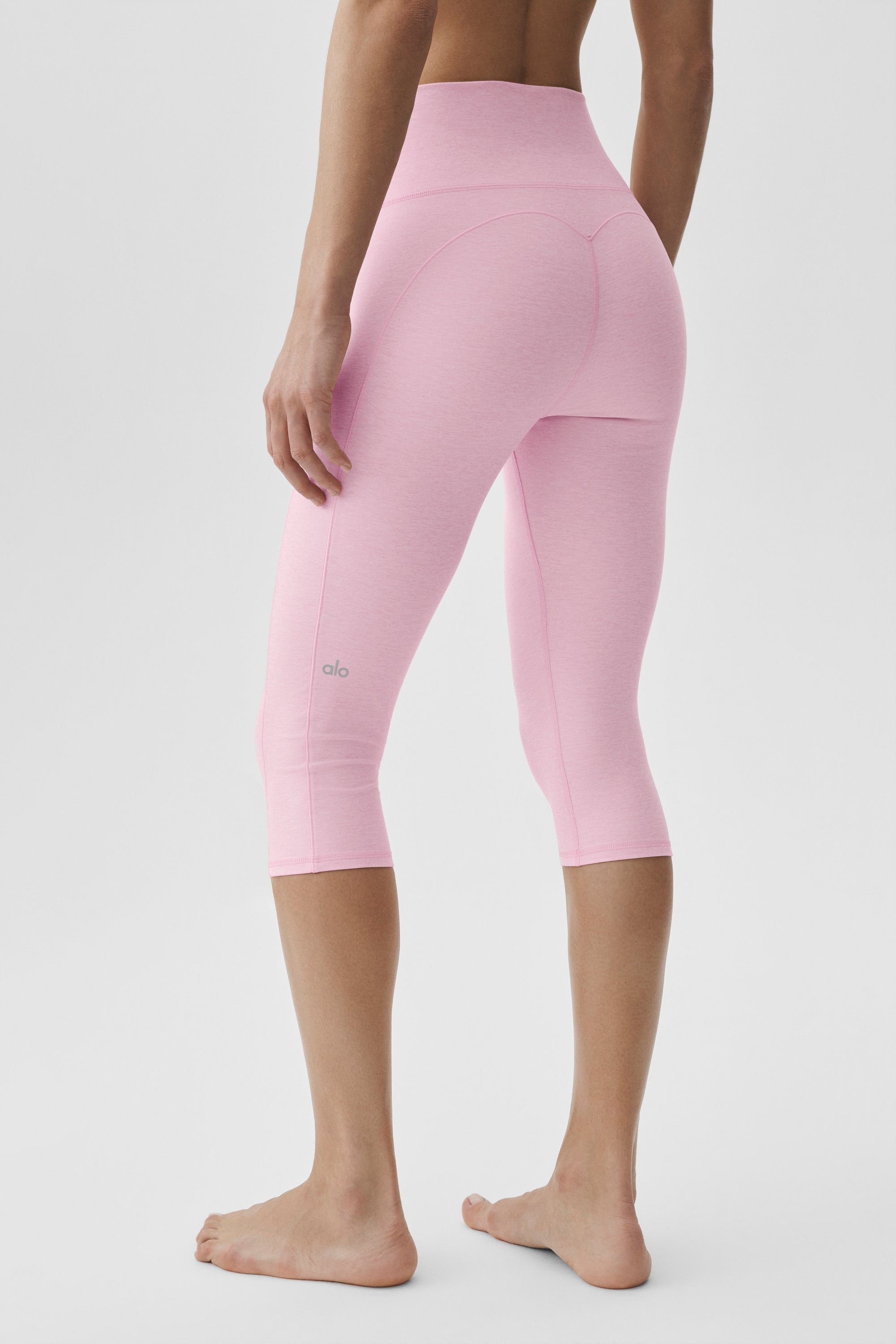 Alo Yoga Alosoft High-Waist Intuition Capri - Pink Marshmallow Heather