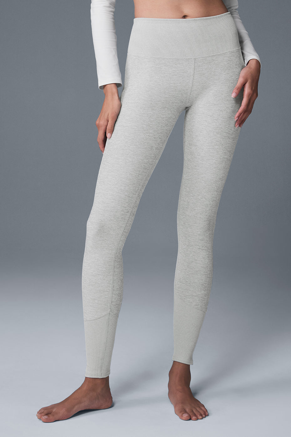 Alo Yoga High-Waist Alosoft Lounge Legging - Athletic Heather Grey