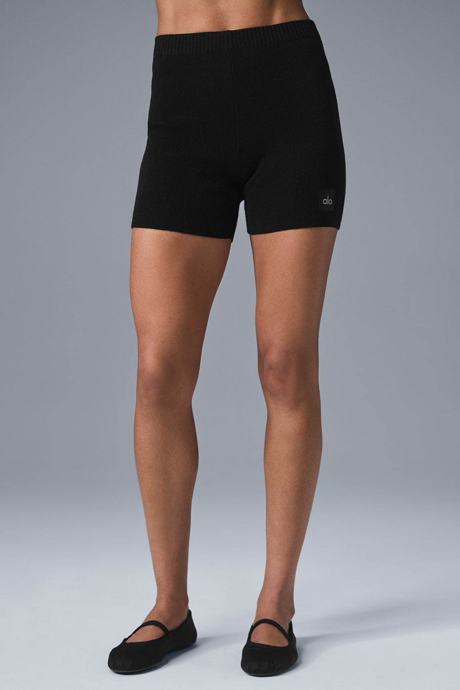 Alo Yoga Scholar Knit High-Waist Short - Black