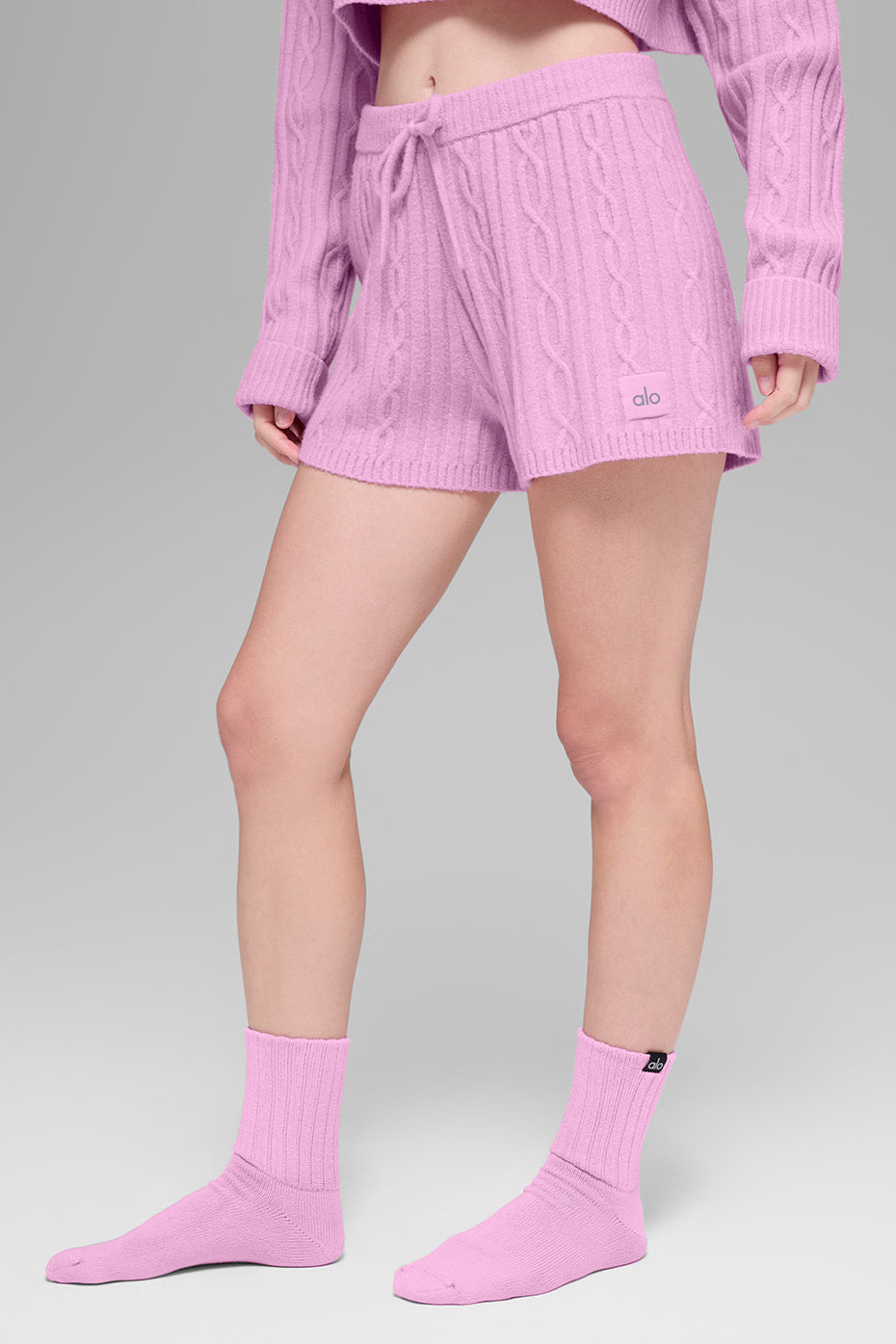Alo Yoga Cable Knit Winter Bliss Short - Candy Heart Pink